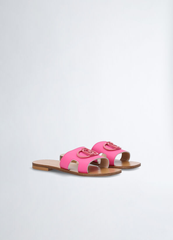 Women's Liu Jo With Logo Flat Shoes Pink | FWM-483162