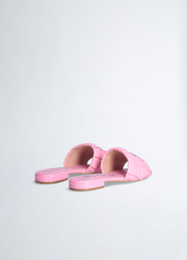 Women's Liu Jo With Logo Flat Shoes Pink | RNZ-132054