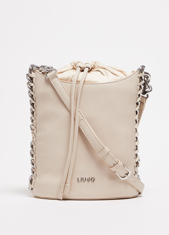 Women's Liu Jo With Logo Handbag Beige | TUK-743105