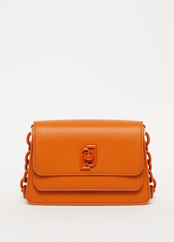 Women's Liu Jo With Logo Handbag Orange | DWS-741268