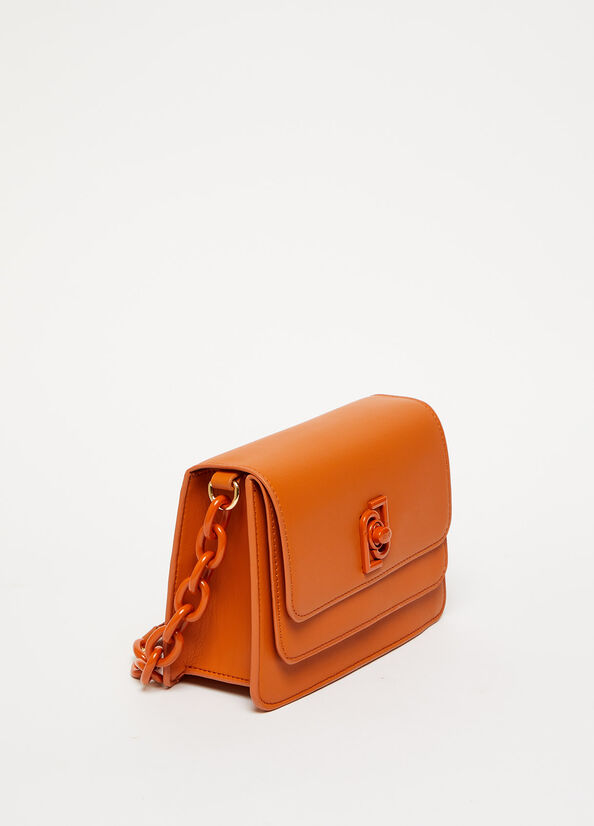 Women's Liu Jo With Logo Handbag Orange | DWS-741268