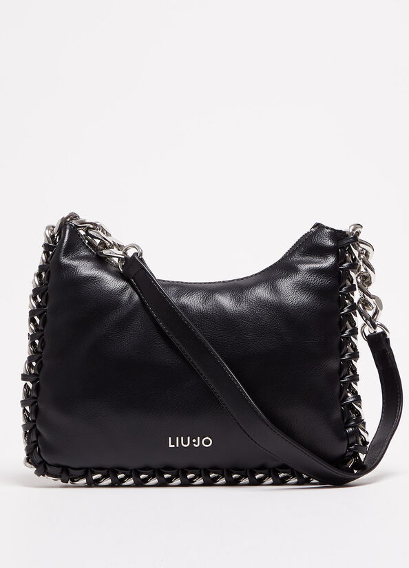 Women's Liu Jo With Logo Shoulder Bags Black | QRX-085742