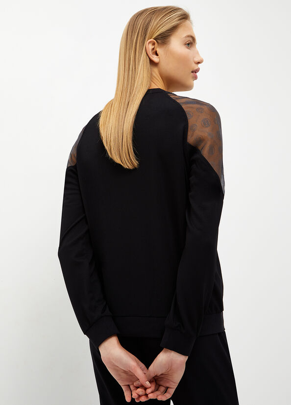 Women's Liu Jo With Logo Sweatshirts Black | HEP-926185