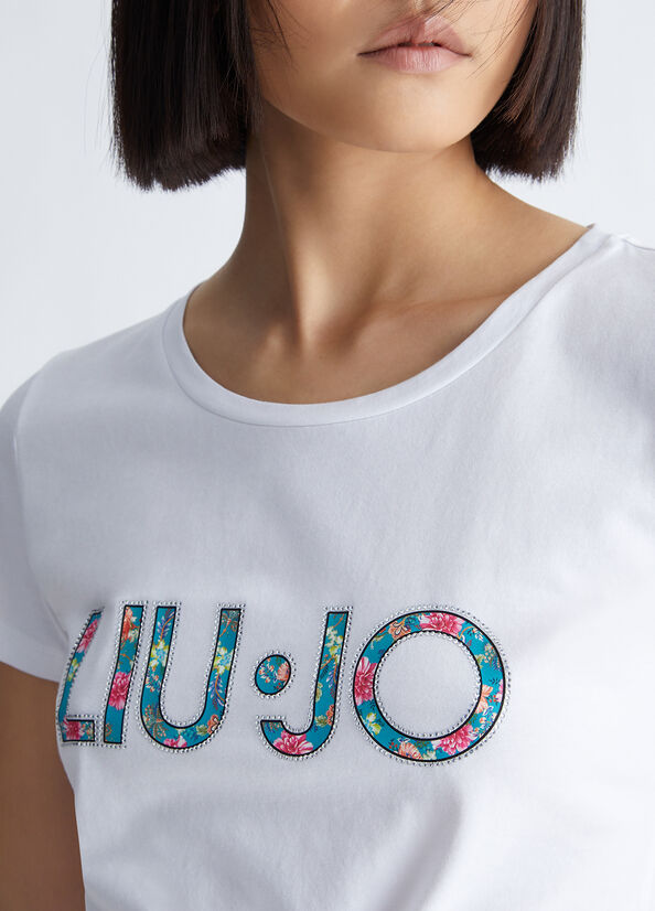 Women's Liu Jo With Logo Tops White | NWF-609572