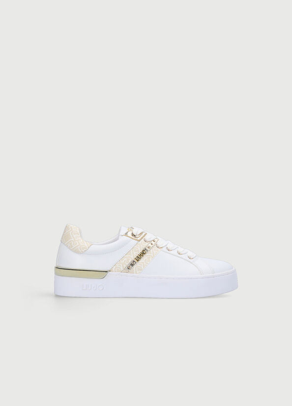 Women's Liu Jo With Monogram Detail Sneakers White | DWE-940172