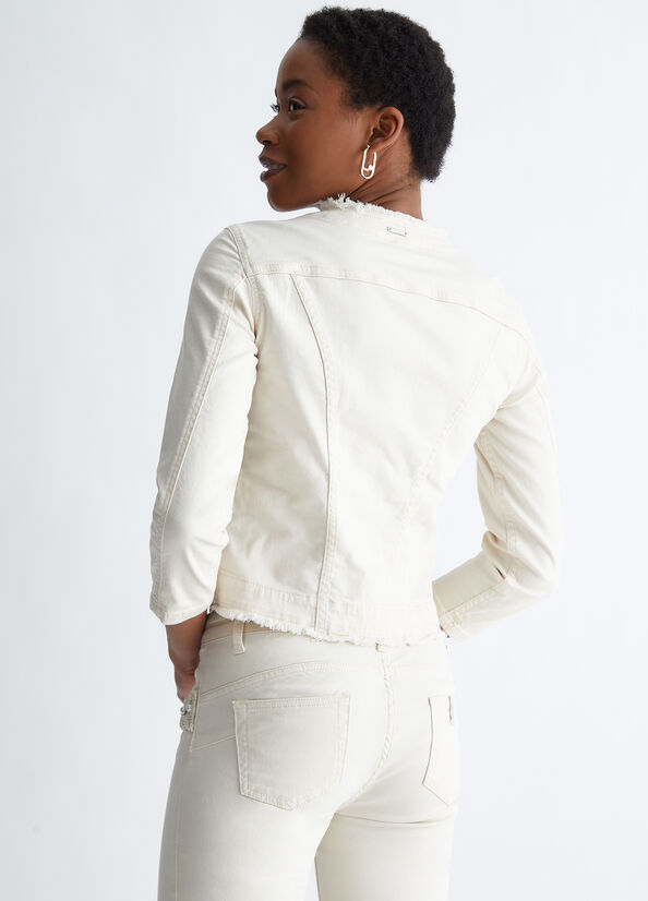 Women's Liu Jo With Pearls Jackets White | JYE-145879