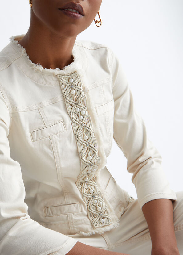 Women's Liu Jo With Pearls Jackets White | JYE-145879