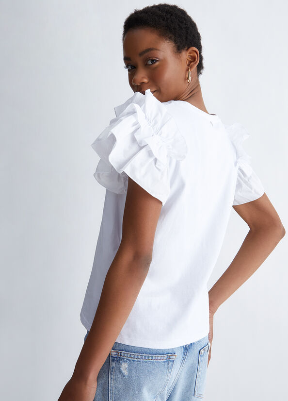 Women's Liu Jo With Ruching Tops White | FMP-301259