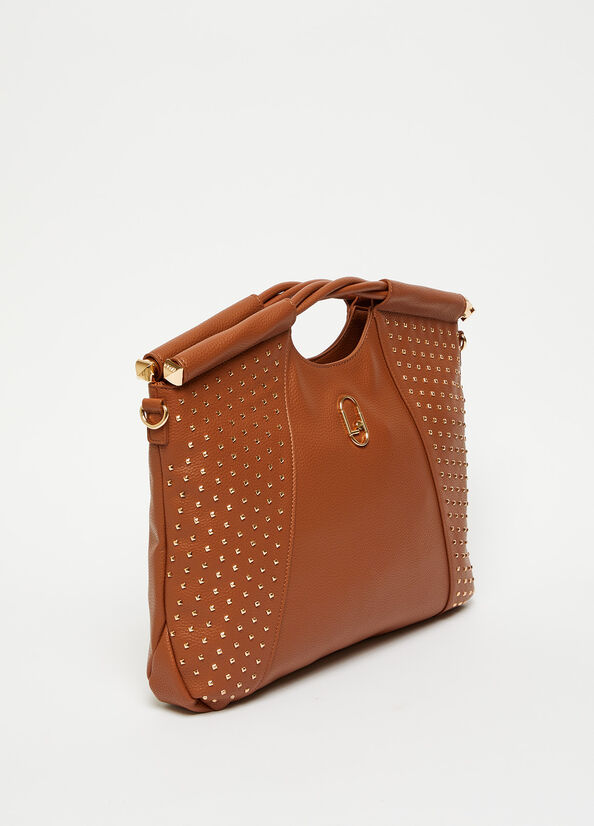 Women's Liu Jo With Studs Shopper Bag Brown | FWD-492130