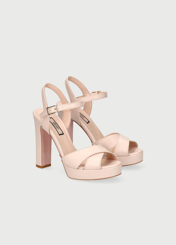 Women's Liu Jo With Wide Heel Sandals Light Pink | JDV-034978