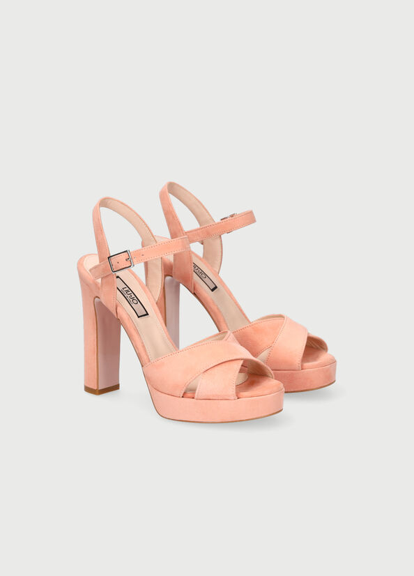 Women's Liu Jo With Wide Heel Sandals Pink | FMY-624813