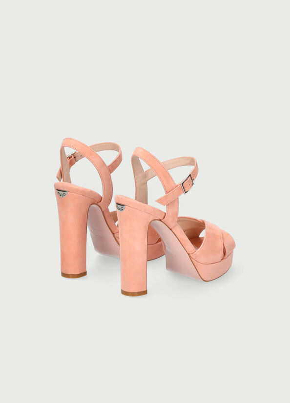 Women's Liu Jo With Wide Heel Sandals Pink | FMY-624813