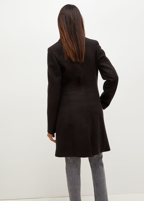 Women's Liu Jo Wool Blend Coats Black | CNZ-162493