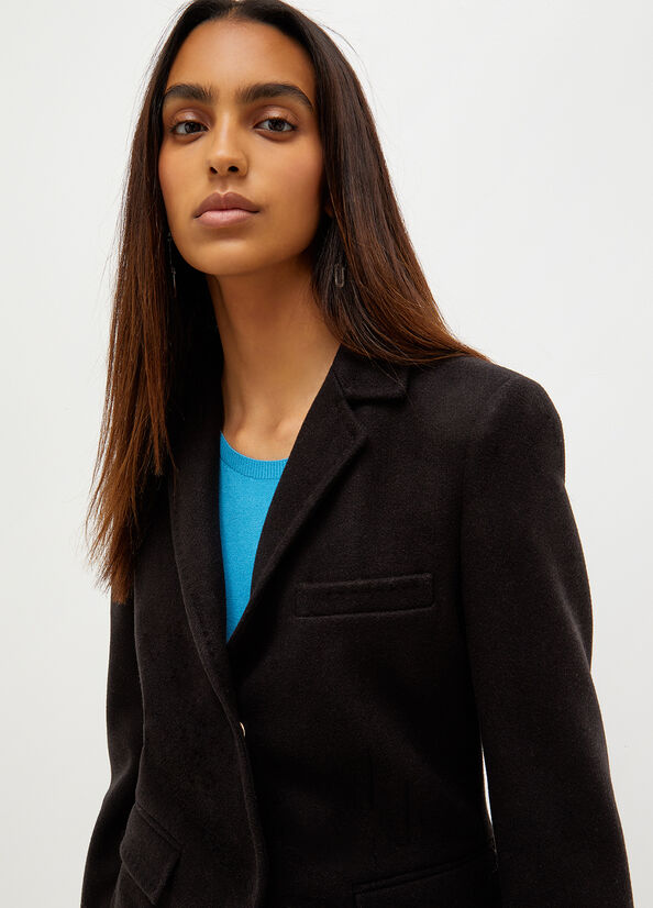 Women's Liu Jo Wool Blend Coats Black | CNZ-162493