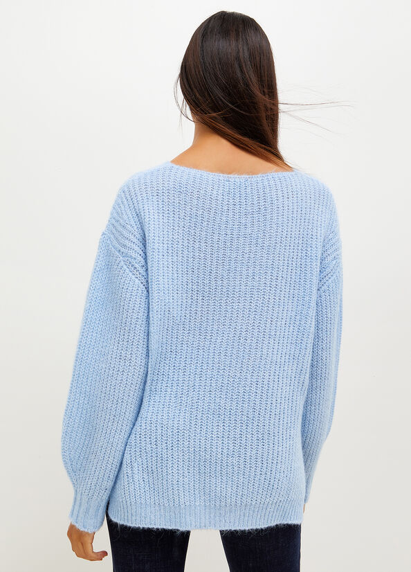 Women's Liu Jo Wool Blend Sweaters Light Blue | LBQ-503942