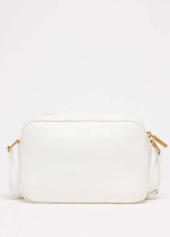 Women's Liu Jo Woven With Logo Shoulder Bags White | EGO-951346