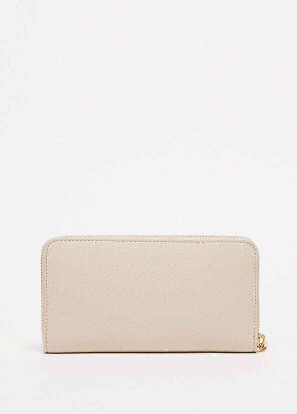 Women's Liu Jo Zip Around With Logo Wallets Cream | CNL-256741