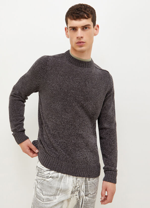 Men's Liu Jo Chenille Sweaters Dark Grey | ZHC-812640