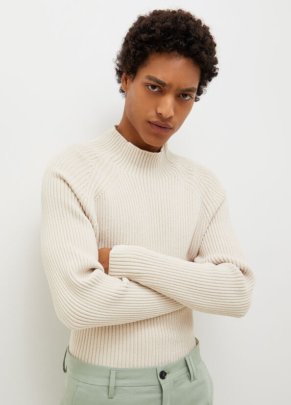 Men's Liu Jo Chenille Sweaters White | HFM-937128