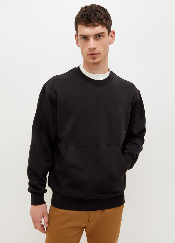 Men's Liu Jo Crew Neck Sweaters Black | VRQ-431208