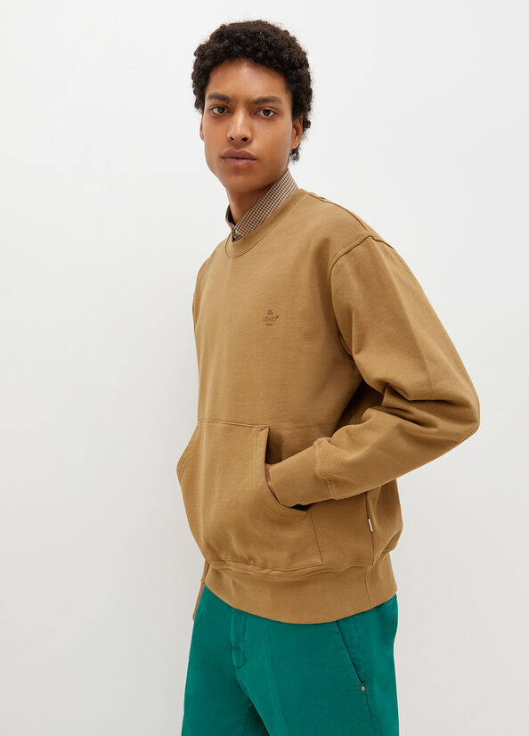 Men's Liu Jo Crew Neck Sweaters Brown | BGW-926430