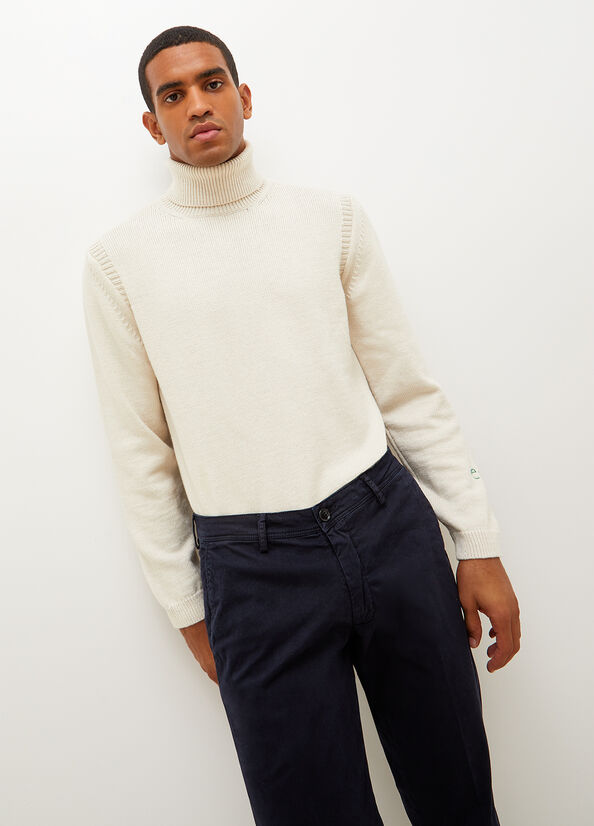 Men's Liu Jo Eco-Friendly Turtleneck Sweaters White | MBU-127309