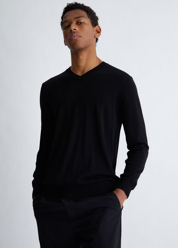 Men's Liu Jo In Pure Sweaters Black | XVM-316097