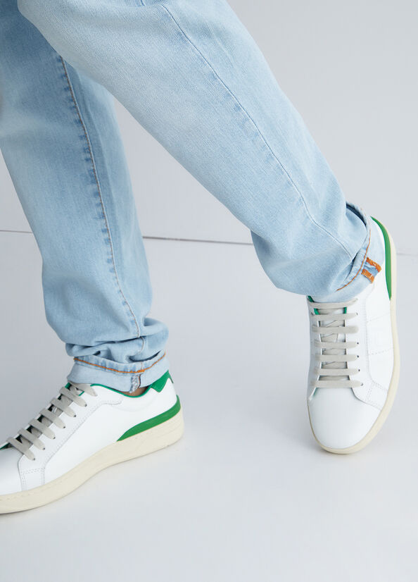 Men's Liu Jo Leather And Suede Sneakers Green | JCK-459361