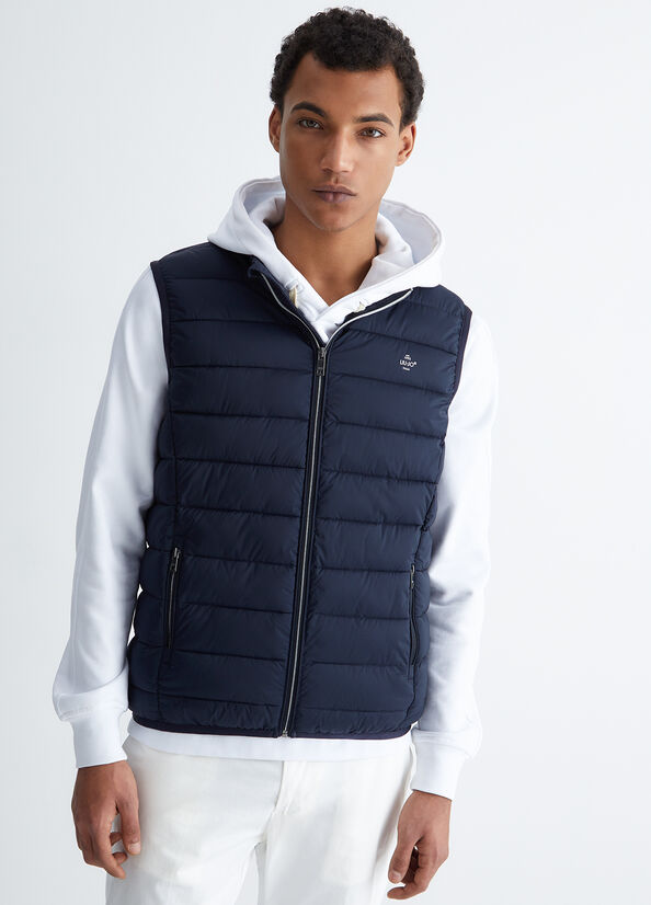 Men's Liu Jo Padded Gilet For Men Jackets Dark Blue | OCM-253681