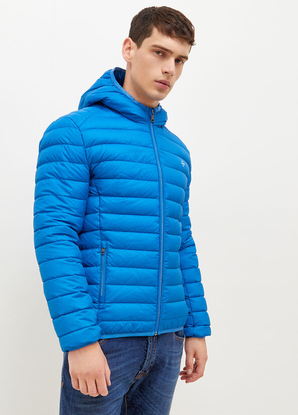 Men's Liu Jo Padded With Hood Jackets Blue | BRN-053189