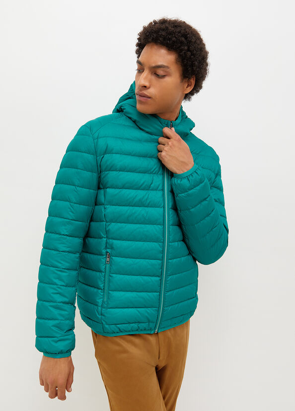 Men's Liu Jo Padded With Hood Jackets Turquoise | QIH-849506