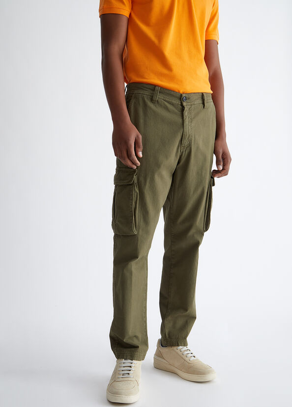 Men's Liu Jo Regular Fit Cargo Pants Green | VOD-468523