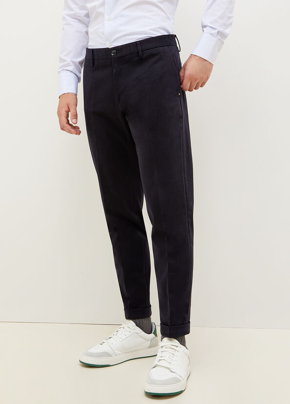 Men's Liu Jo Regular Fit Chinos Pants Dark Blue | YHT-483215