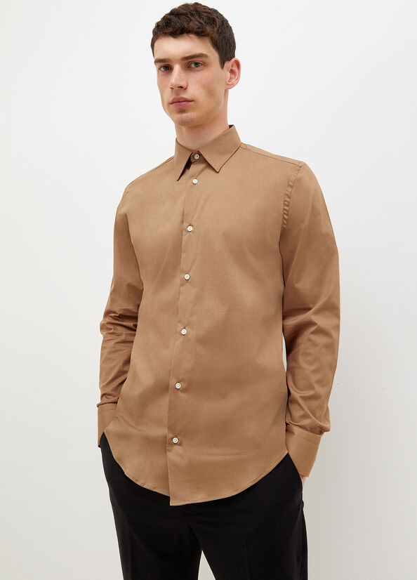 Men's Liu Jo Slim-Fit Shirts Brown | SKP-450286