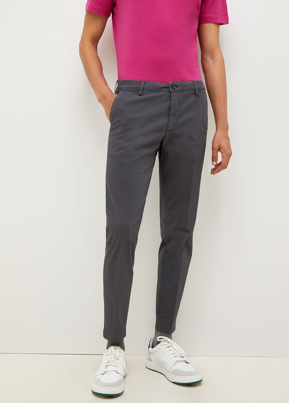 Men's Liu Jo Super Slim Chino Pants Dark Grey | XQR-809537