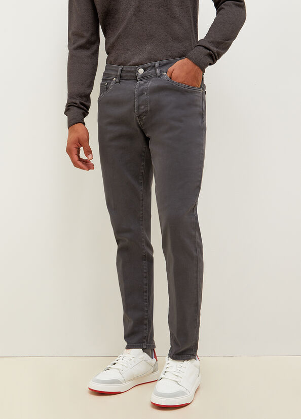 Men's Liu Jo Tapered Slim-Fit Jeans Dark Grey | KDA-984362