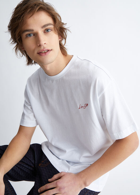 Men's Liu Jo With Logo T Shirts White | BRW-017296