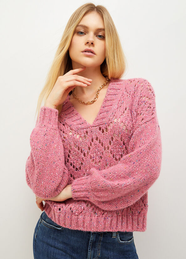 Women's Liu Jo Alpaca Blend Sweaters Pink | DYK-809152