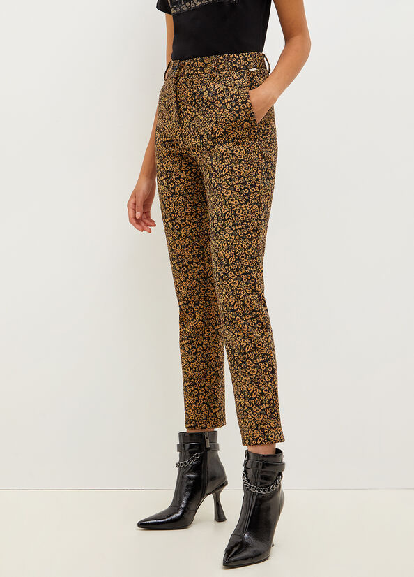 Women's Liu Jo Animal Print Chinos Pants Metal | EIJ-942385