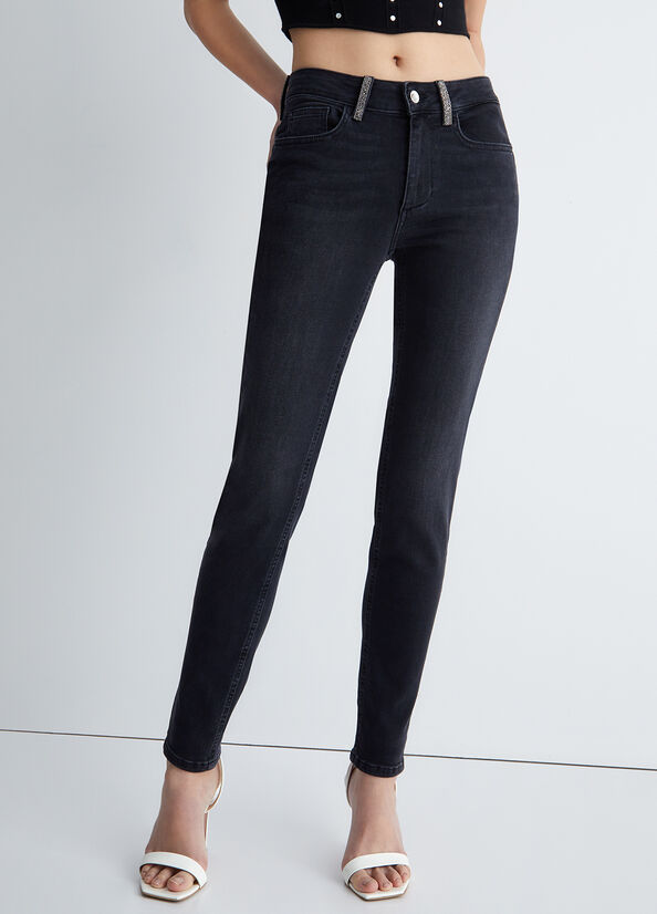 Women's Liu Jo Bottom Up Skinny Jeans Black | PVQ-089327