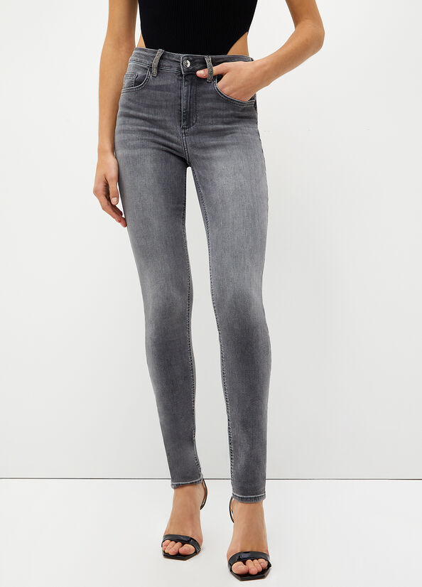 Women's Liu Jo Bottom Up Skinny Jeans Grey | RXZ-365140