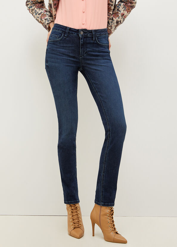 Women's Liu Jo Bottom Up Slim-Fit Jeans Blue | FAI-035627