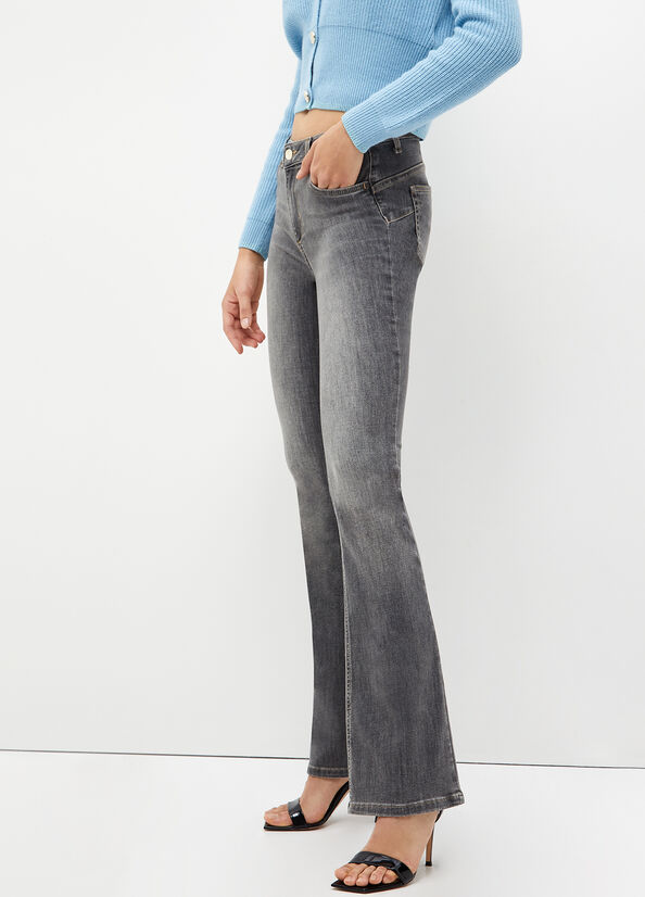 Women's Liu Jo Bottom Up Straight-Fit Jeans Grey | KXI-364120
