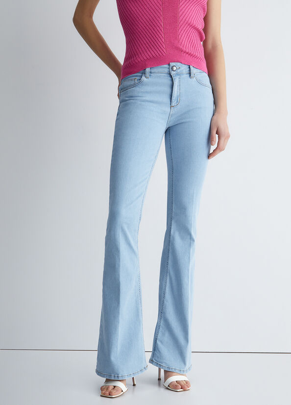 Women's Liu Jo Bottom Up Straight-Fit Jeans Blue | SNX-795320