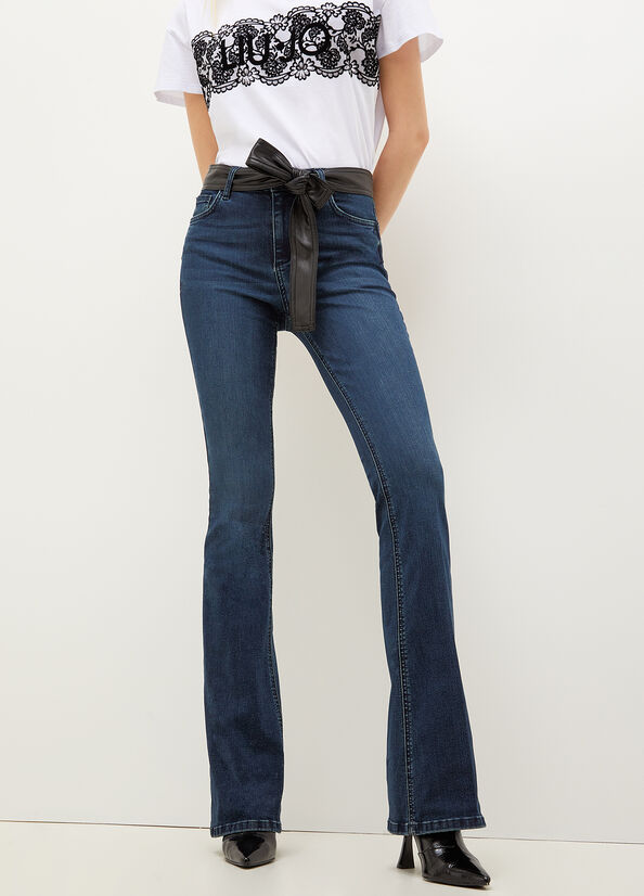 Women's Liu Jo Bottom Up With Straight-Fit Jeans Blue | PHV-401582