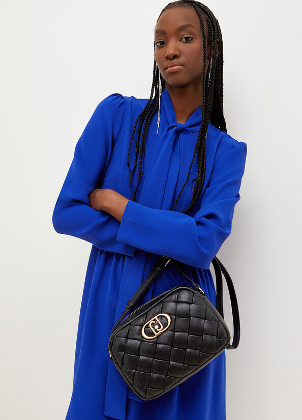 Women's Liu Jo Braided Shoulder Shoulder Bags Black | SGD-921570