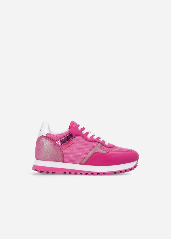 Women's Liu Jo Brighty Mesh Sneakers Fuchsia | KQT-821409