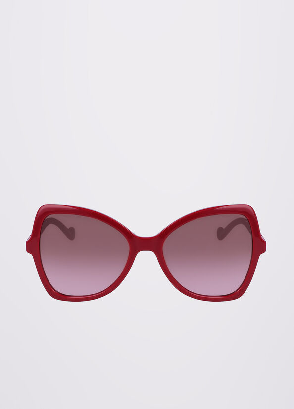 Women's Liu Jo Butterfly Sunglasses Red | MPU-930486