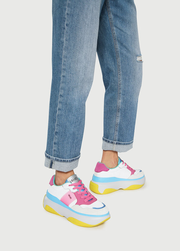 Women's Liu Jo Chunky Multicoloured Sneakers Pink | GKO-956801