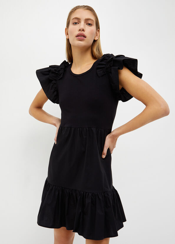 Women's Liu Jo Cotton Dress Black | TOH-783420